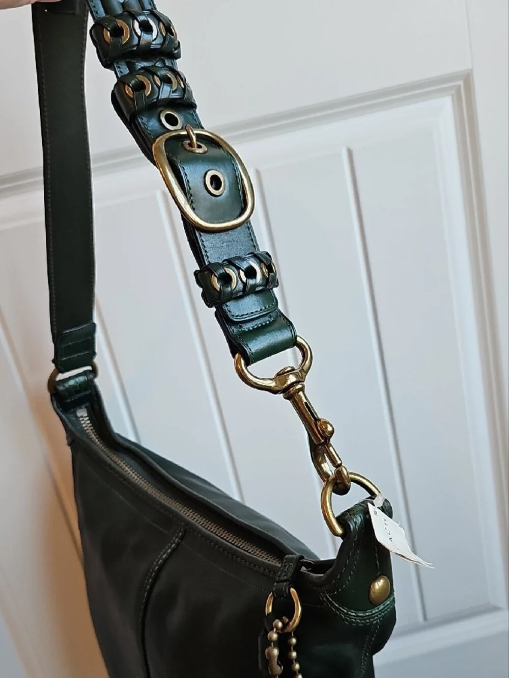 Coach 2007 XL Bleecker Duffle Bag NWT Elusive Bottle Green Leather 11423